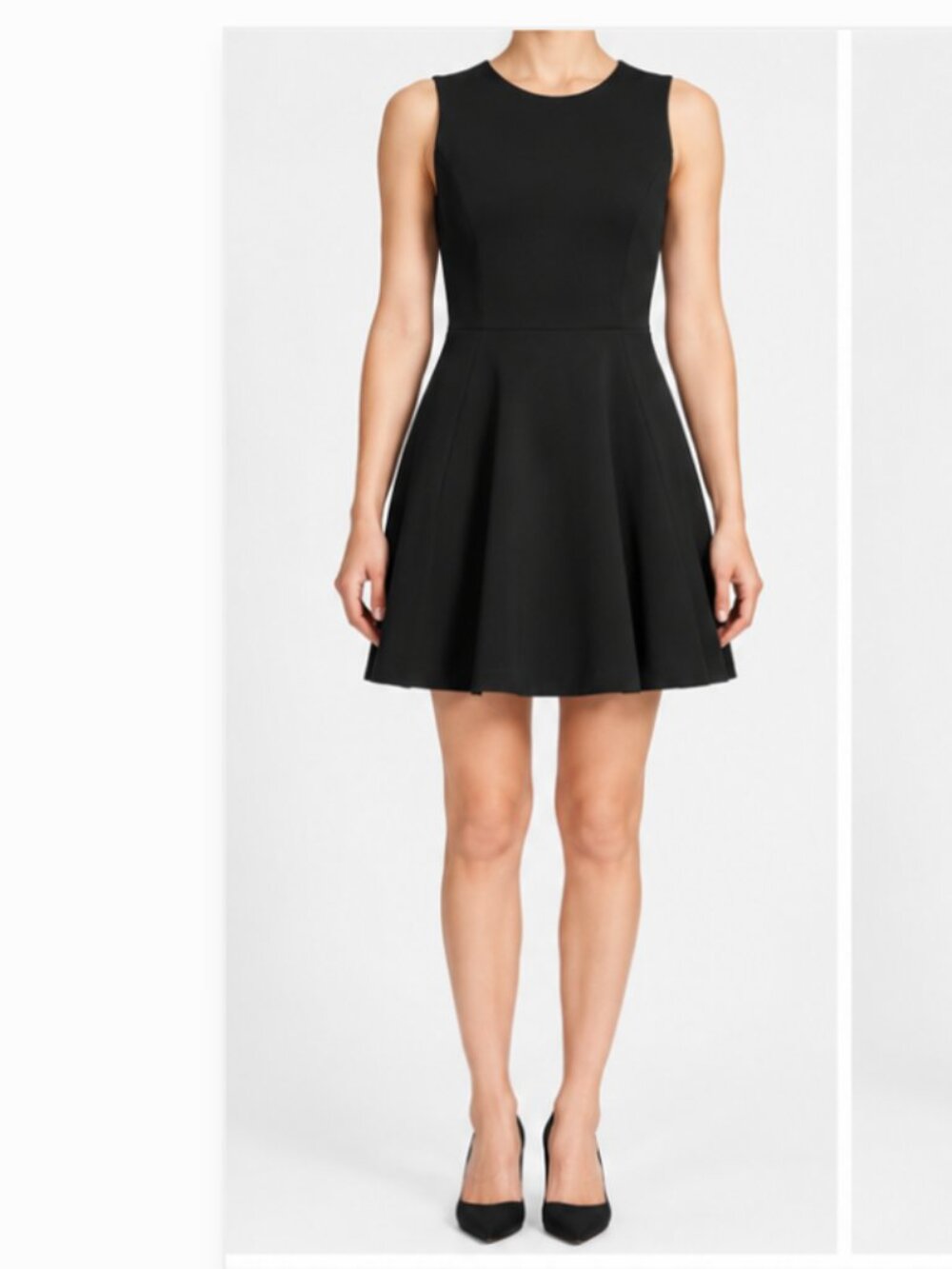 Theory Tillora Black A-Line Fit & Flare Mini Dress Size 6